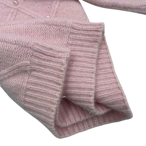Dana Scott Womens Vintage Pink Pearl Lambswool Rabbit Hair Coquette Sweater Sz M - Picture 8 of 14